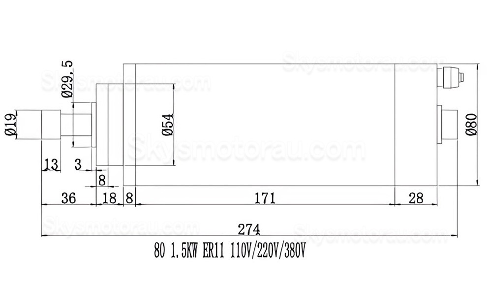 1.5KW VFD Spindle Kit huajiang1.5 + H100-1.5C2/S2 Indc. Water Cooled Spindle Motor + VFD + Water Pump + 13Pcs ER20 Collet + Bracket